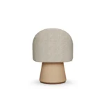 Caroline designer dining chair by Nolita Harbour, bouclé upholstered chair with architectural shell and elegant walnut base.