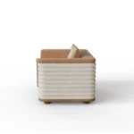 Celine designer armchair by Nolita Harbour, fluted bouclé and velvet accent chair with rounded form and luxury craftsmanship.