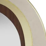 Details of Coral Mirror by Nolita Harbour, sculptural wall mirror crafted in solid wood with metal detailing, organic asymmetric frame with hand-finished texture and clear glass, contemporary architectural mirror designed as a refined focal point for modern interiors.