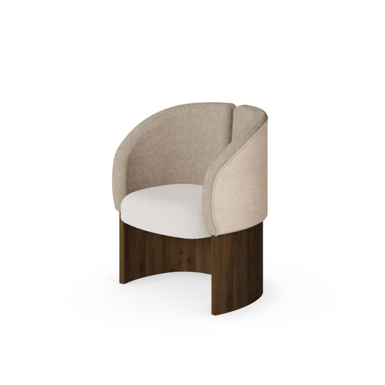 Nolita Harbour Melli Dining Chair with plush seat and unique backrest design in premium fabric.