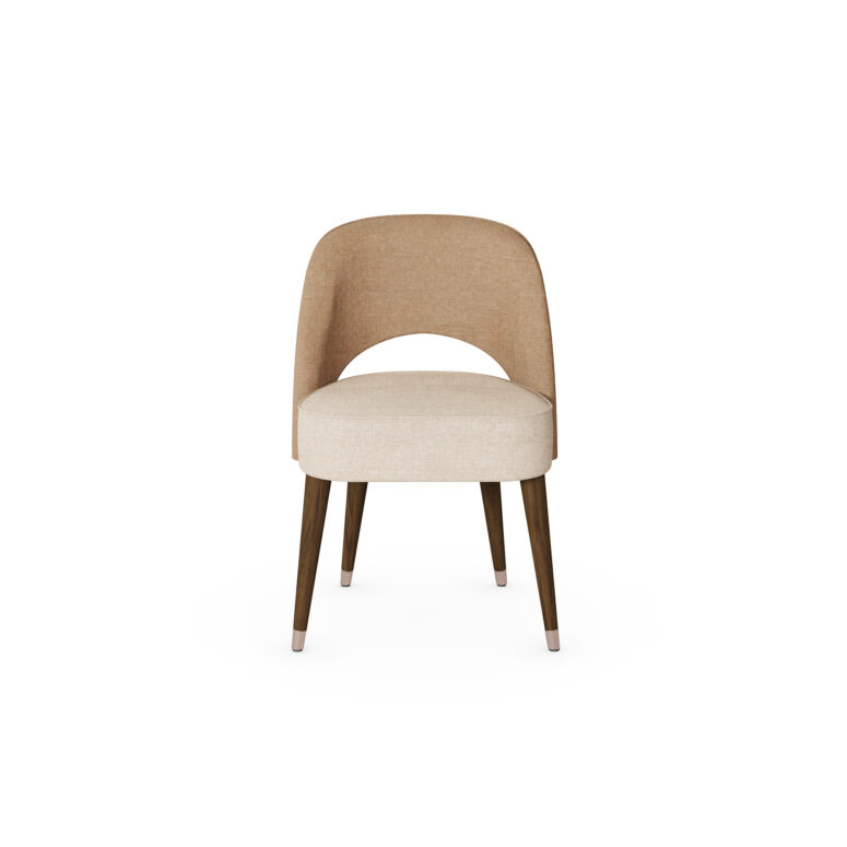 Nolita Harbour Paris Dining Chair with plush seat and backrest upholstered in premium fabric.