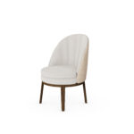 Nolita Harbour Caroline Dining Chair with a plush, round seat and distinctive shell-like backrest in premium boucle fabric.