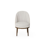 Nolita Harbour Caroline Dining Chair with a plush, round seat and distinctive shell-like backrest in premium boucle fabric.