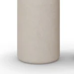 Ella Side Table, a refined side table by Nolita Harbour crafted in travertine and plaster, with a minimalist silhouette and soft striations