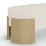 Gilda upholstered bench by Nolita Harbour, bouclé bench with oak base, elongated cushion and refined modern design.