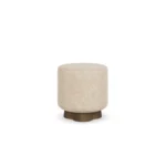 Mae velvet stool by Nolita Harbour, round upholstered accent stool in premium velvet with plush padded seat and sculptural form.
