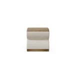 Malou luxury stool by Nolita Harbour in bouclé upholstery, curved seat design with soft volume and clean, modern lines.