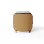 Marie statement chair by Nolita Harbour, circular bouclé armchair with open back and refined contemporary design.