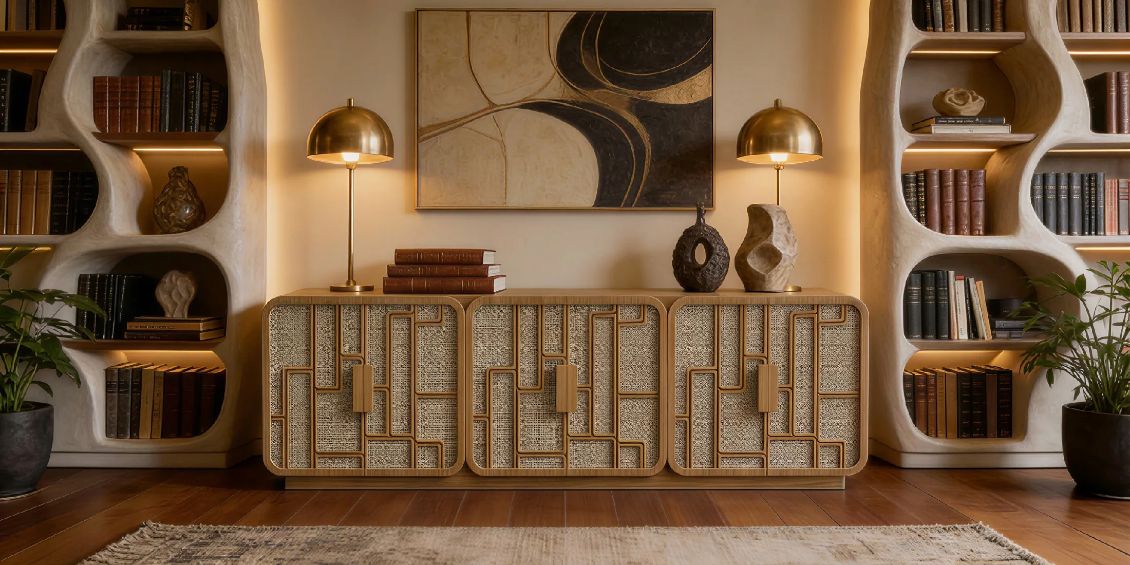A room brought together by the Martin sideboard, by Nolita Harbour, with a clean silhouette that balances proportion and materiality.