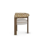 Mathilde dining chair by Nolita Harbour, bouclé and walnut chair with slim arms and calm, contemporary silhouette.