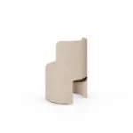 Noéme dining chair by Nolita Harbour, velvet upholstered seat with walnut base and sculptural contemporary form.