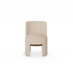 Noéme contemporary dining chair by Nolita Harbour, upholstered velvet chair with walnut base and elegant tailored lines.
