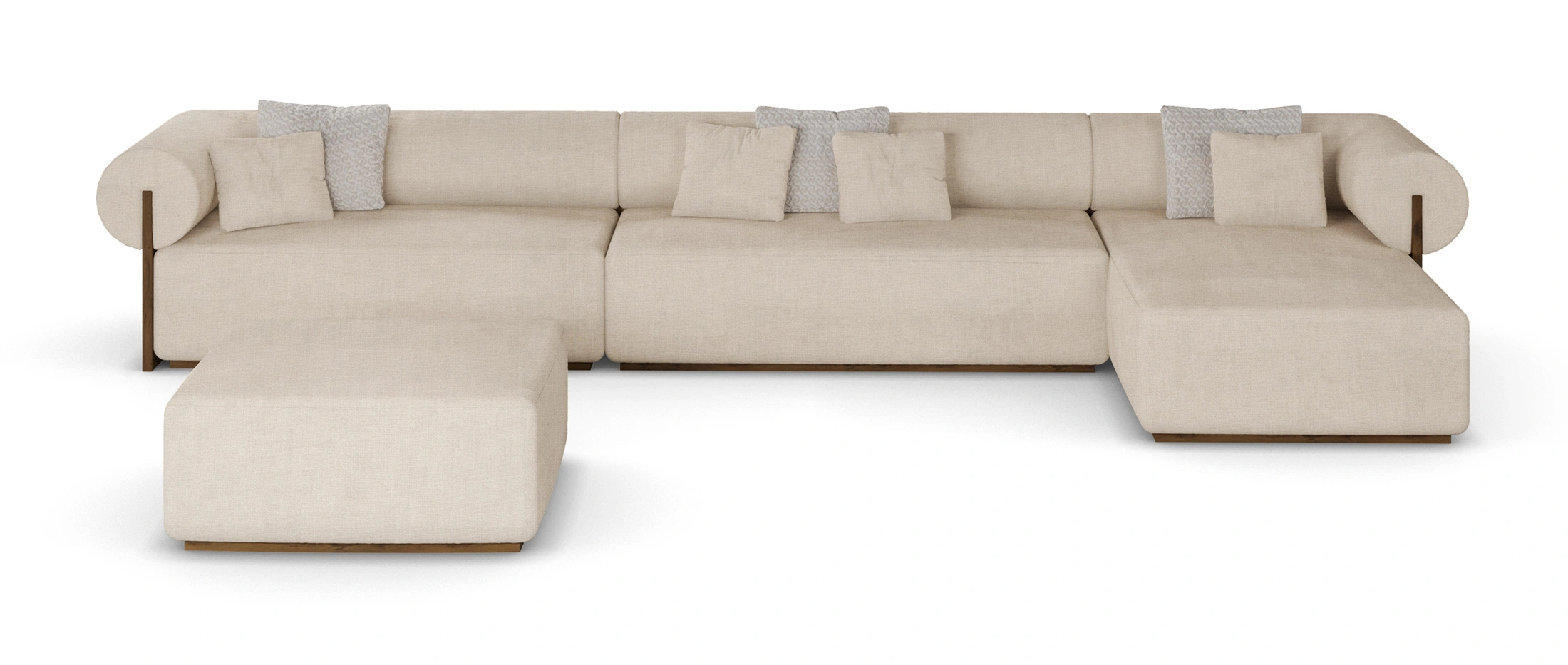 Front view of Pierre Modular Sofa showcasing contemporary design and plush cushions