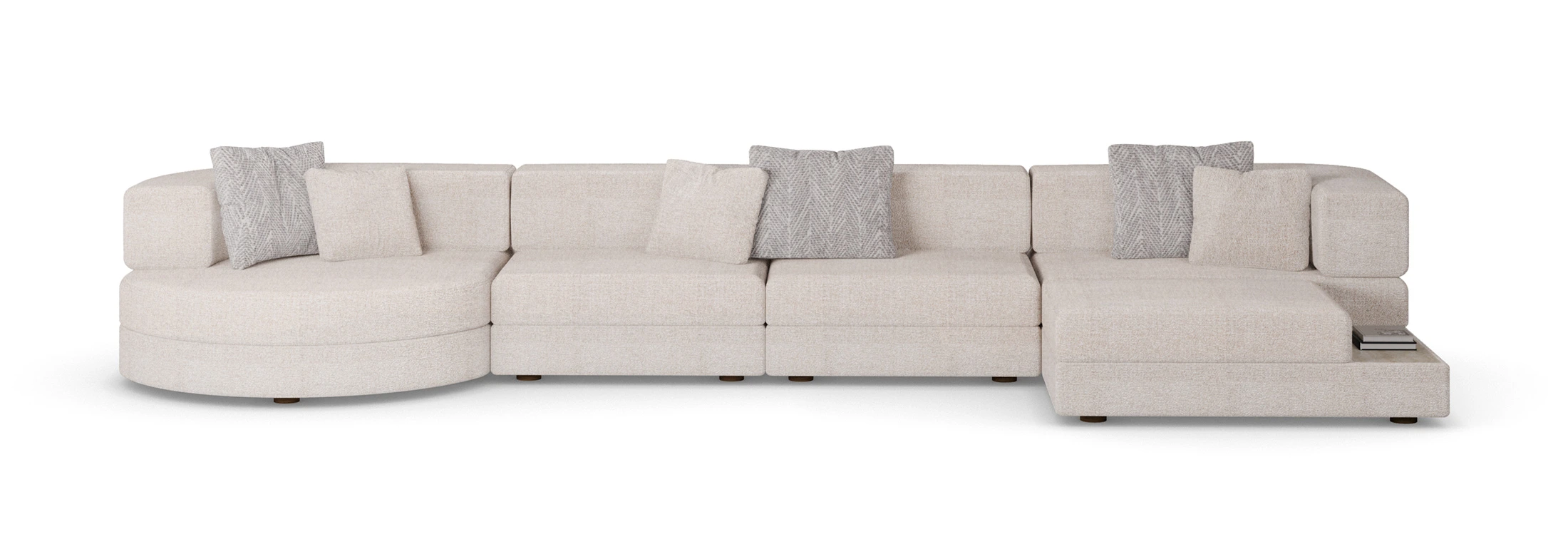 Front view of Villa Modular Sofa showcasing modern design and deep cushions