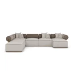 Pierre luxury sofa by Nolita Harbour, velvet modular sectional with deep seating and architectural, sculptural profile.