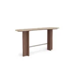 Romi Console, a refined console table by Nolita Harbour in Alpina marble and walnut, balancing cool stone with warm wood.