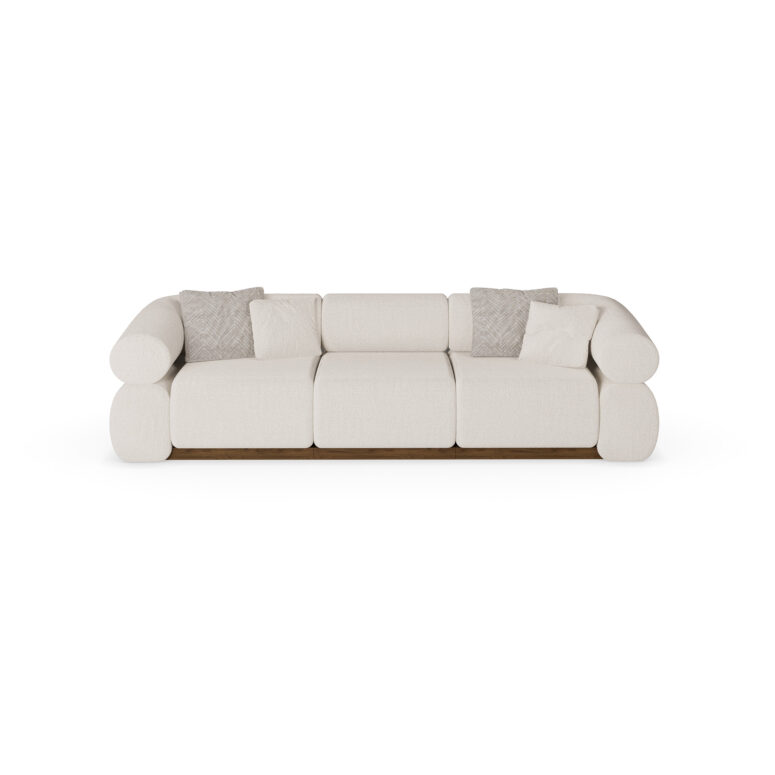 Nolita Harbour Solene Sectional Sofa with plush rounded cushions and unique cylindrical armrests