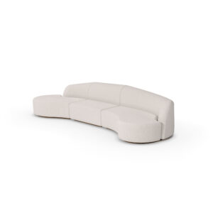 Nolita Harbour Nathalie Sectional Sofa with plush, curved form and luxurious boucle fabric upholstery.