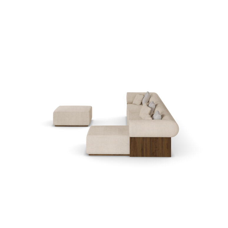 Side view of Pierre Modular Sofa showcasing contemporary design and plush cushions