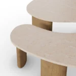 Amara Coffee Table by Nolita Harbour, marble coffee table with oak support and refined edge detail.