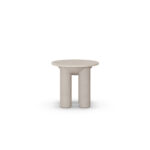 Ella II side table with travertine top and cylindrical plaster legs, designed by Nolita Harbour.