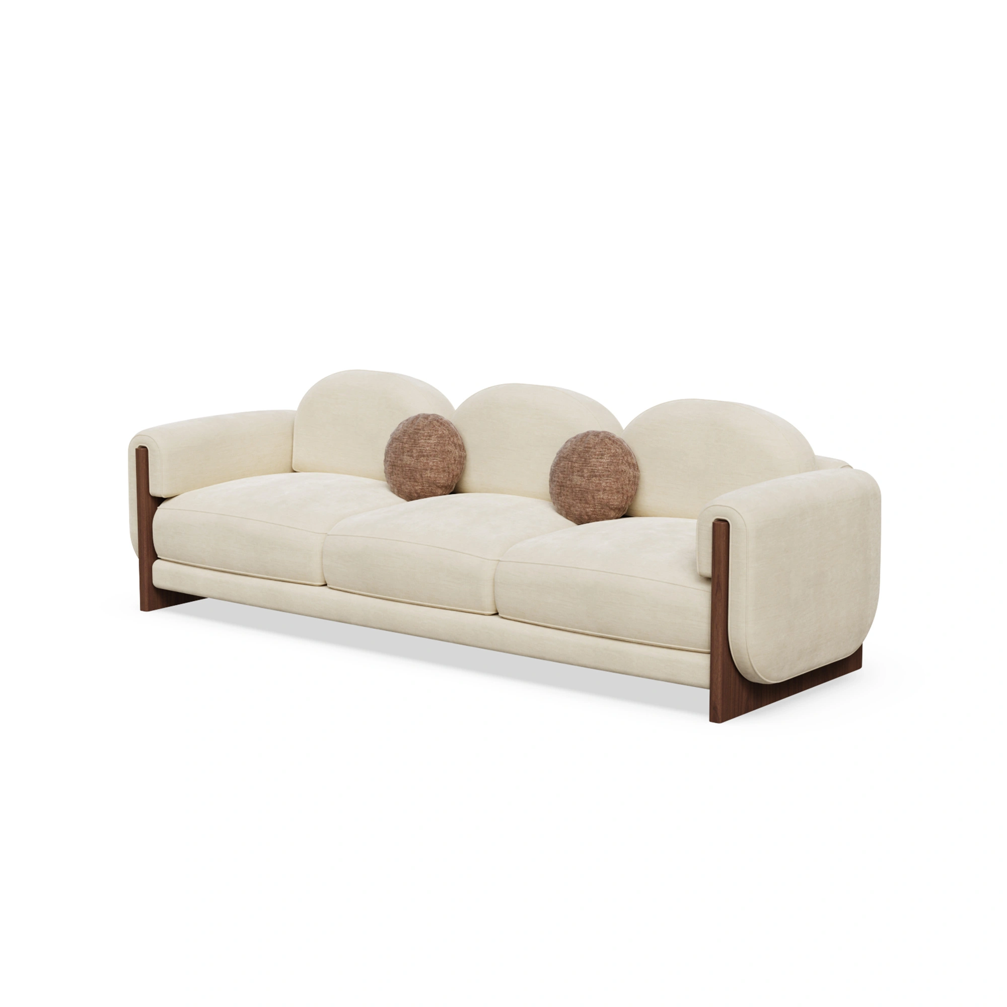 noah-sectional-sofa-front-view-1-nolita-harbour Noah sectional sofa by Nolita Harbour, velvet upholstered modular sofa with recessed walnut base and low, architectural profile.