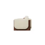 Noah modular sofa by Nolita Harbour in velvet, sectional sofa with linear form and recessed walnut base, sculptural seating.