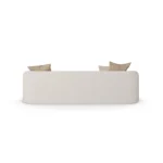 Pearl luxury sofa by Nolita Harbour, curved bouclé sofa with continuous shell and soft, flowing modern design.