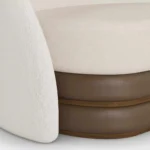 Pearl curved sofa detail by Nolita Harbour in bouclé, upholstered lounge sofa with continuous form and soft architectural lines.