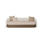 Pearl designer sofa by Nolita Harbour, bouclé curved lounge sofa with organic form and elegant, low-profile structure.