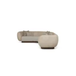 Vini contemporary sofa by Nolita Harbour, bouclé sectional sofa with continuous form and low-profile sculptural base.