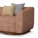 Wave velvet sofa by Nolita Harbour, luxury curved sofa with organic form and soft, architectural lines.