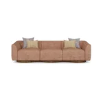 Wave contemporary sofa by Nolita Harbour, curved velvet sofa with organic silhouette and low, grounded base.