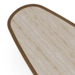 Top view of the Alba Dining Table, a sculptural dining table by Nolita Harbour in stone and wood, with a composed silhouette.