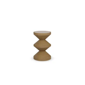 Fiona Side Table, an elegant side table by Nolita Harbour in Alpinina marble and oak, with a sculptural cone base.