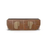 Aurore Sideboard, a sculptural sideboard by Nolita Harbour in cherry wood, with precise reveals and a calm architectural presence