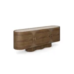 Ninon Sideboard, a refined sideboard by Nolita Harbour crafted in wood and stone, combining curved forms with a ribbed base