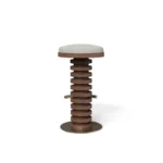 Lola contemporary bar chair by Nolita Harbour, upholstered walnut stool with slim frame, curved back, and refined comfort.
