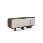 Viti Sideboard, a refined sideboard by Nolita Harbour crafted in walnut and textured veneer, with a sculptural base and rhythmic panels.