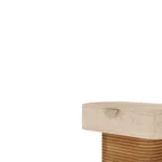 Bram Night Stand, a designer nightstand by Nolita Harbour, made in oak, featuring ribbed base and drawer.