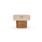 Bram Night Stand, a bedside table by Nolita Harbour, in solid oak, ribbed texture, and an integrated drawer.