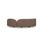Ellora contemporary sofa back view by Nolita Harbour, velvet and bouclé curved sofa with organic shape and elevated wood base.