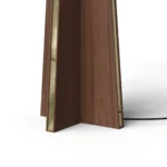 Bapt Floor Lamp, a refined floor lamp by Nolita Harbour that combines wood, brass inlay, and fabric shade for warm ambient light.