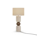 Christoph Table Lamp, an elegant table lamp by Nolita Harbour in stone, wood, and fabric, offering a calm ambient presence.