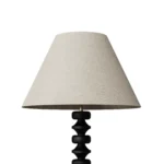 Francis Floor Lamp, an elegant floor lamp by Nolita Harbour in marble, ebonized wood, and fabric, offering soft light.