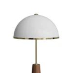 James Floor Lamp, a refined floor lamp by Nolita Harbour that combines a walnut base and lacquered dome shade for balanced light.