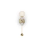 Longi Wall Lamp, an elegant wall lamp by Nolita Harbour that combines marble base, brass arm, and glass diffuser.