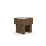 Rae Night Stand, a luxury nightstand, by Nolita Harbour, combining walnut, travertine, and brass hardware.