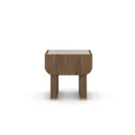 Rae Night Stand nightstand by Nolita Harbour , made from walnut wood with a travertine top and brass detail.