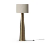 Yves Floor Lamp, a refined floor lamp by Nolita Harbour, in brass with fabric shade, adding texture and warmth.